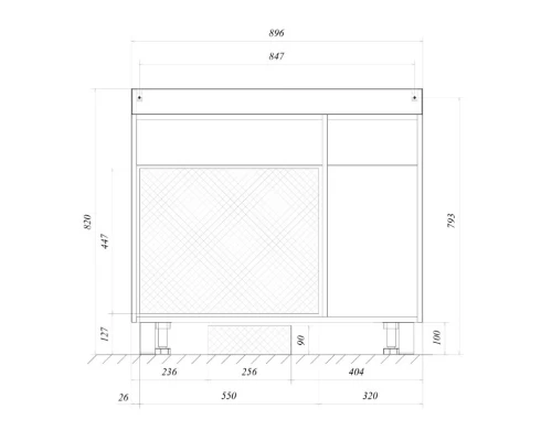 Тумба белый глянец 89,6 см 1Marka Соната У51042
