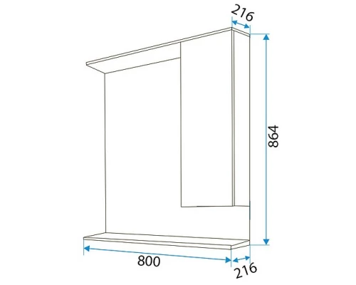 Зеркальный шкаф 80x86,4 см белый глянец 1Marka Кода Лайт У57596