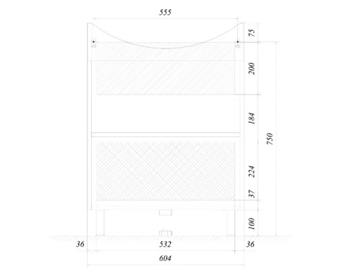 Тумба белый глянец 60,4 см 1Marka Вита У50109