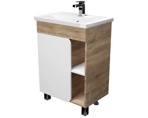 Тумба белый глянец/дуб сонома 57 см 1Marka Nuvo У76062