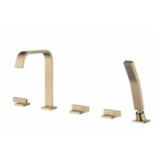 Встраиваемый смеситель на борт ванны 5 отверстий Ganzer  GZ01133-S матовое золото