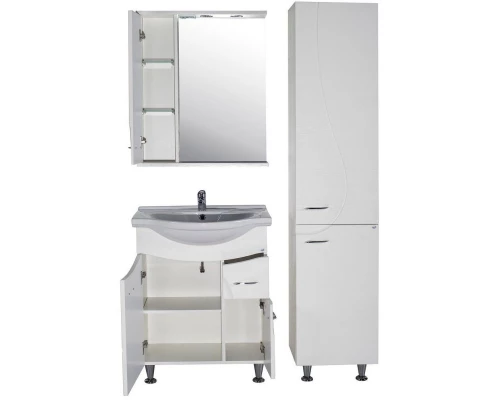 Зеркальный шкаф 65x80 см белый ясень L ASB-Mebel Альфа