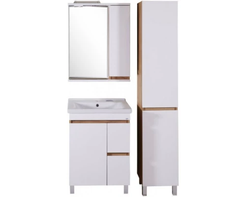 Пенал напольный белый/дуб золотой R ASB-Mebel Марко