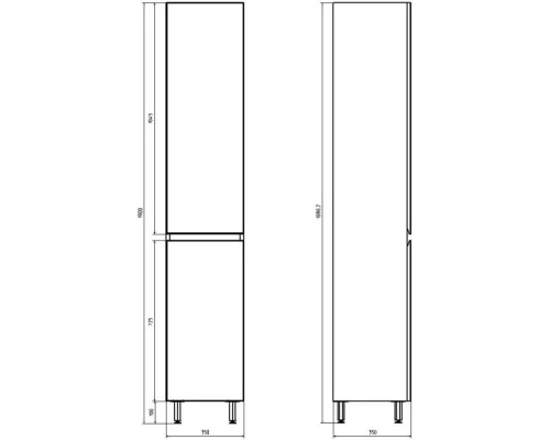 Пенал напольный белый/дуб золотой R ASB-Mebel Марко