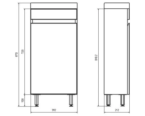 Тумба с раковиной белый/дуб золотой 40 см ASB-Mebel Марко