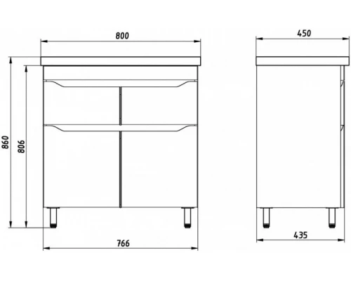 Тумба белый 76,6 см ASB-Mebel Бари