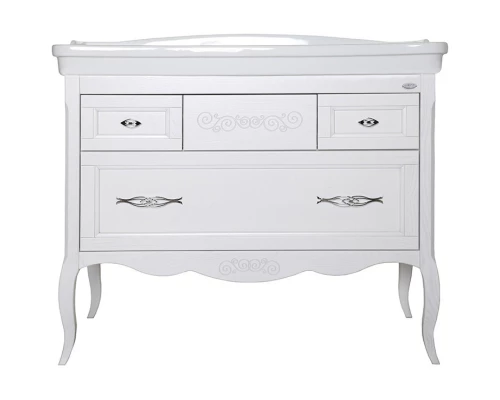 Тумба с раковиной белый серебряная патина 106,5 см ASB-Woodline Модерн