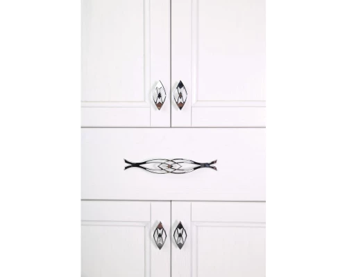 Пенал напольный белый серебряная патина ASB-Woodline Модерн 4607947231625