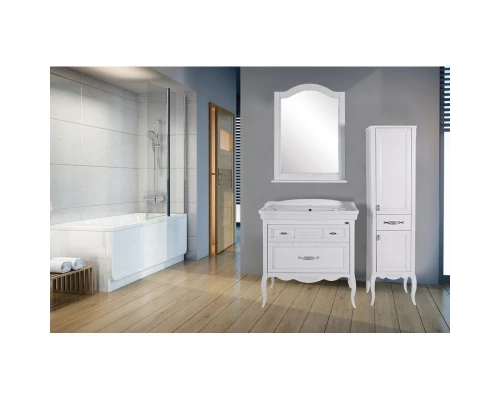 Зеркало 71,2x95 см белый серебряная патина ASB-Woodline Модерн 4607947230710