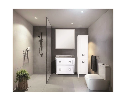 Тумба с раковиной белый матовый 77,6 см ASB-Woodline Рома 4607947232097 + 27654