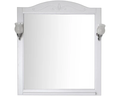 Зеркало 79x90,1 см белый серебряная патина ASB-Woodline Салерно 4627072675859