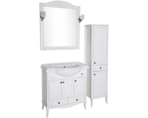 Зеркало 79x90,1 см белый серебряная патина ASB-Woodline Салерно 4627072675859