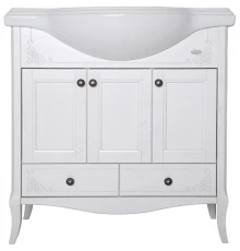 Тумба белый серебряная патина 78 см ASB-Woodline Салерно