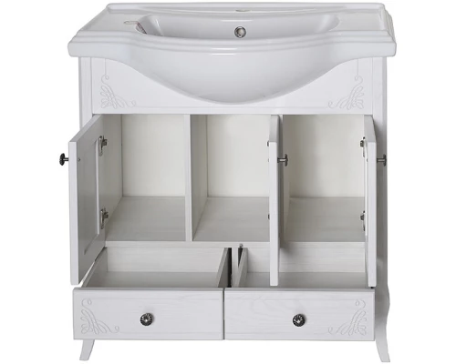 Тумба белый серебряная патина 78 см ASB-Woodline Салерно