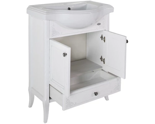 Тумба белый серебряная патина 63,2 см ASB-Woodline Салерно 4627072675934