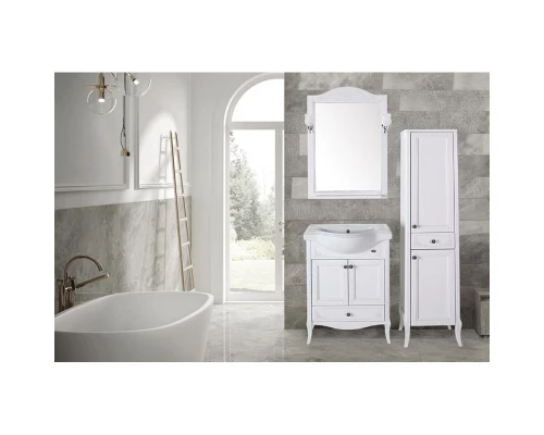 Тумба белый серебряная патина 63,2 см ASB-Woodline Салерно 4627072675934