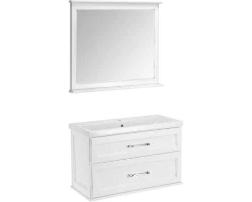 Комплект мебели белый серебряная патина 101 см ASB-Woodline Венеция