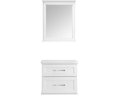 Тумба с раковиной белый серебряная патина 70,5 см ASB-Woodline Венеция