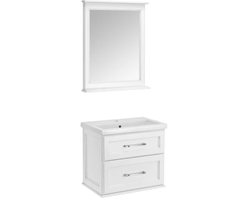 Тумба с раковиной белый серебряная патина 70,5 см ASB-Woodline Венеция