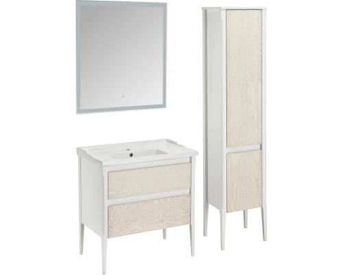 Тумба с раковиной белый матовый/бежевый 80,5 см ASB-Woodline Лорена