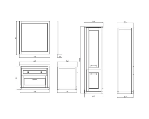 Зеркало 77x85 см капучино матовый ASB-Woodline Толедо 4607947232820