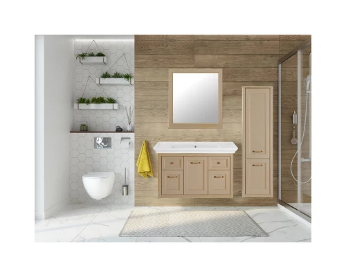 Тумба с раковиной капучино матовый 105,8 см ASB-Woodline Толедо