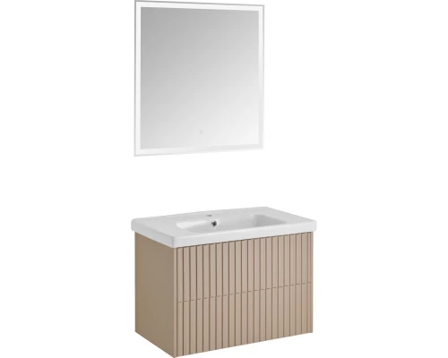 Тумба с раковиной капучино матовый 80 см ASB-Woodline Риола