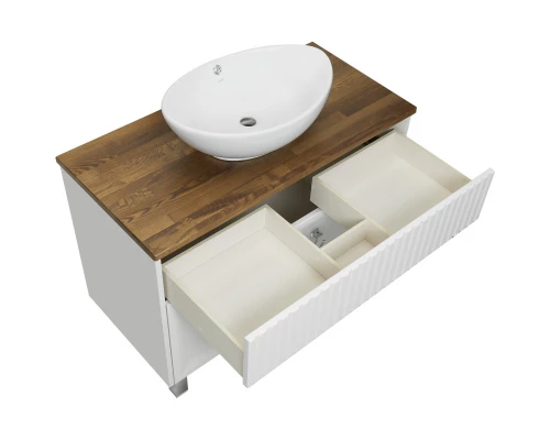 Тумба с раковиной слоновая кость 100 см ASB-Woodline Риола