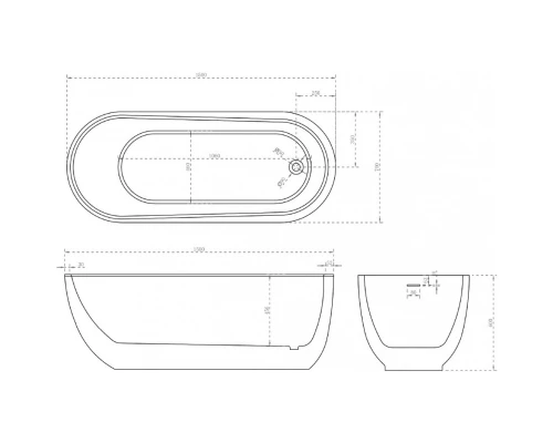 Акриловая ванна 150x70 см Abber AB9341-1.5