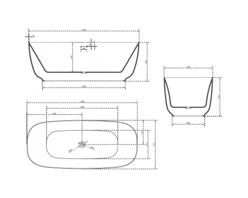 Акриловая ванна 170x75 см Abber AB9260