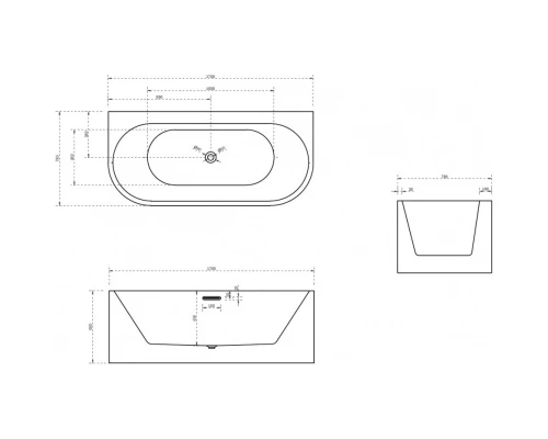 Акриловая ванна 170x78 см Abber AB9310