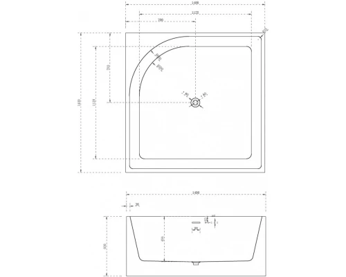 Акриловая ванна 140x140 см Abber AB9337