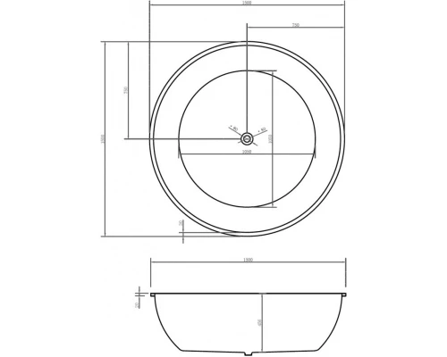 Акриловая ванна 150x150 см Abber AB9279MB