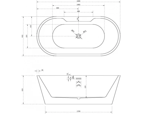 Акриловая ванна 160x80 см Abber AB9299-1.6