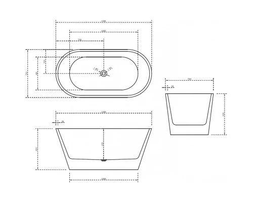 Акриловая ванна 140x70 см Abber AB9203-1.4