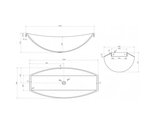Ванна из полиэфирной смолы 180x80 см Abber Kristall AT9704Rubin