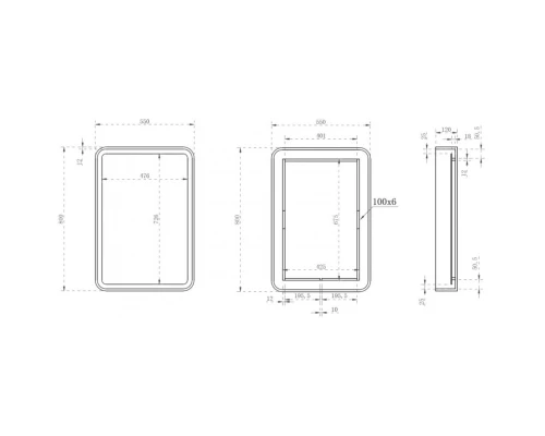 Зеркало 55x80 см красный Abber Kristall AT6701Rubin