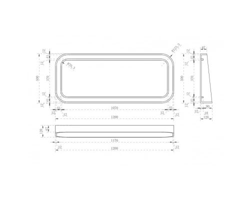 Зеркало 120x50 см красный Abber Kristall AT6702Rubin