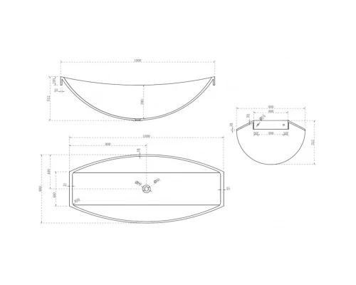 Ванна из полиэфирной смолы 180x80 см Abber Kristall AT9704Opal