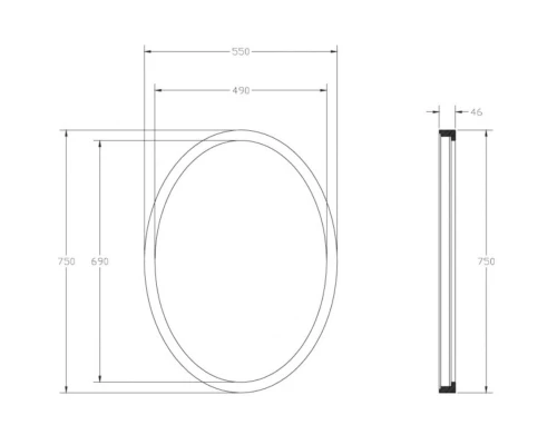 Зеркало 55x75 см красный Abber Stein AS6610R