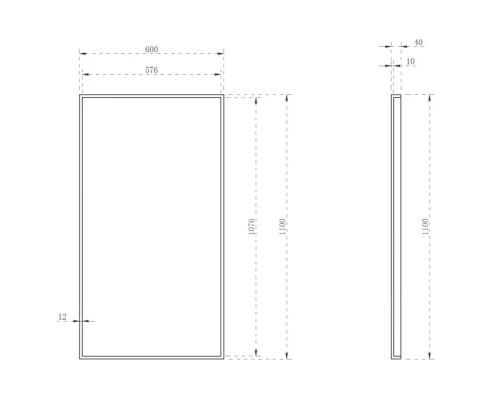 Зеркало 60x110 см белый Abber Stein AS6640L
