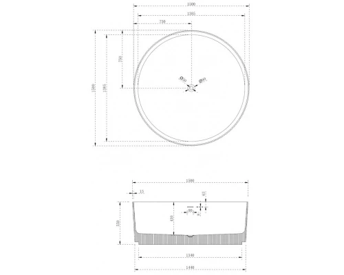 Ванна из литого мрамора 150x150 см Abber Stein AS9679