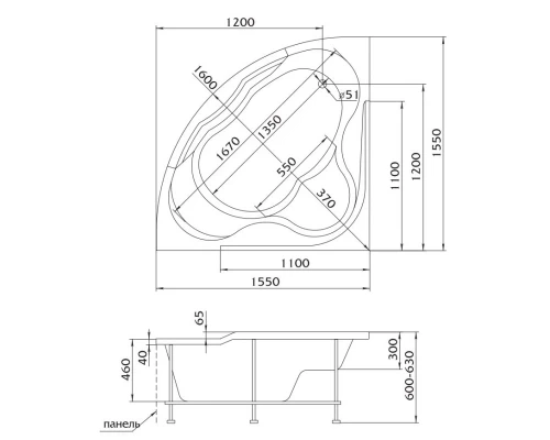 Акриловая ванна 155x155 см Aima Design Grand Luxe 01грл1515