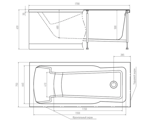 Акриловая ванна 170x75 см Alex Baitler Madin MADIN 170*75