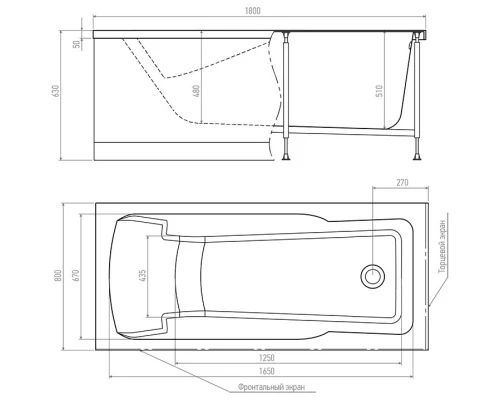 Акриловая ванна 180x80 см Alex Baitler Madin MADIN 180*80