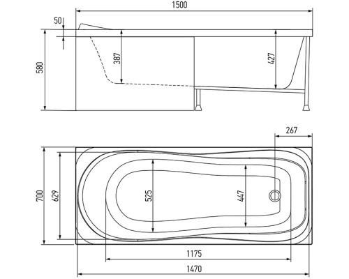 Акриловая ванна 150x70 см Alex Baitler Saima SAIMA 150*70