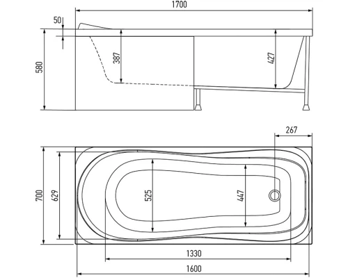 Акриловая ванна 170x70 см Alex Baitler Saima SAIMA 170*70