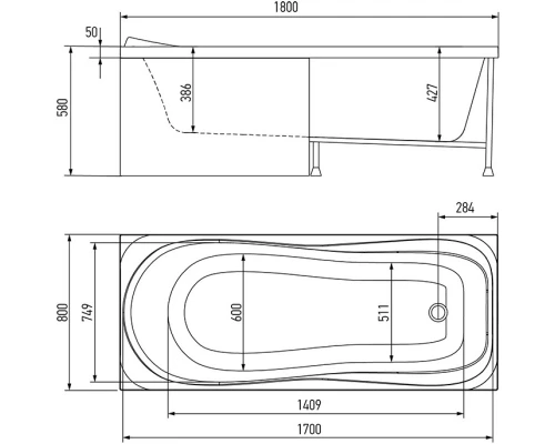 Акриловая ванна 180x80 см Alex Baitler Saima SAIMA 180*80
