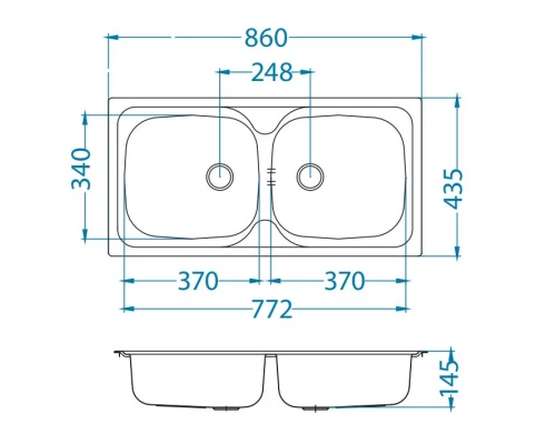 Кухонная мойка Alveus Basic 70 NAT полированная сталь 1008846