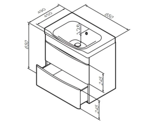 Тумба белый глянец 65 см Am.Pm Like M80FHX0652WG